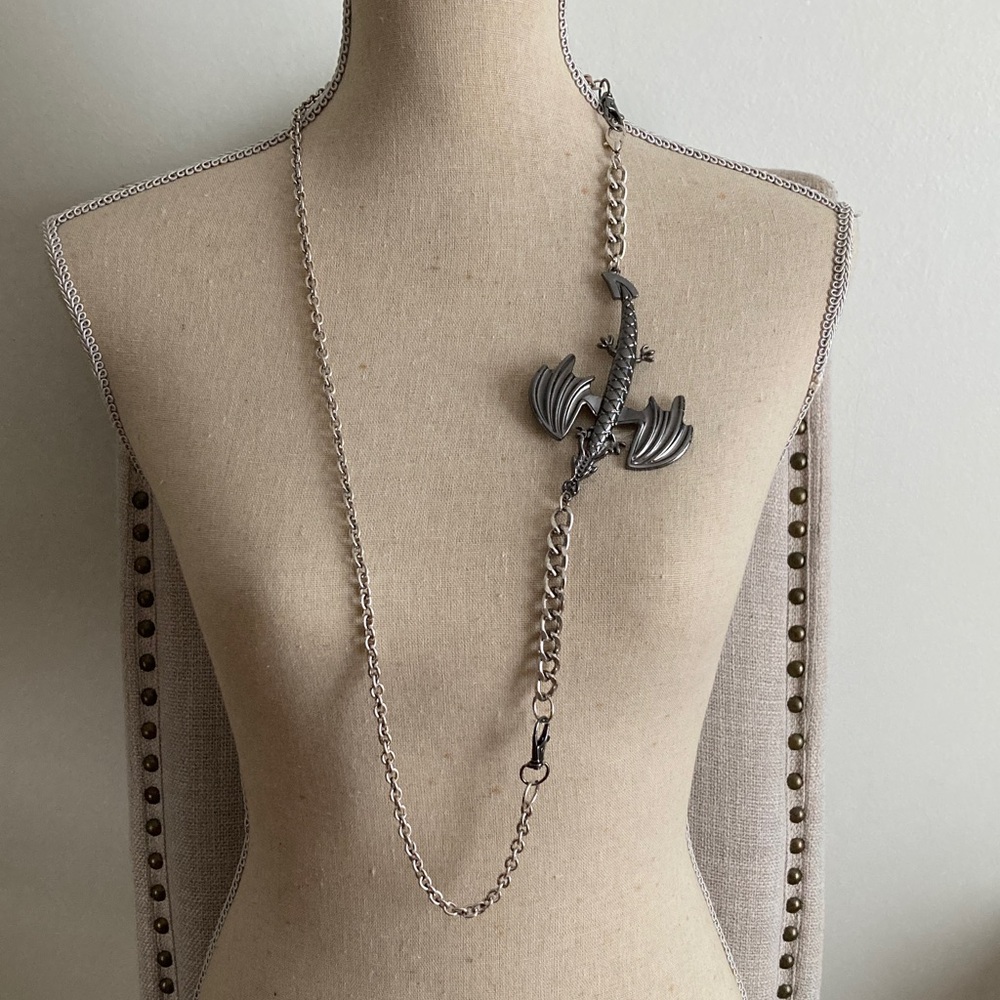 Gun Metal Dragon Pendant